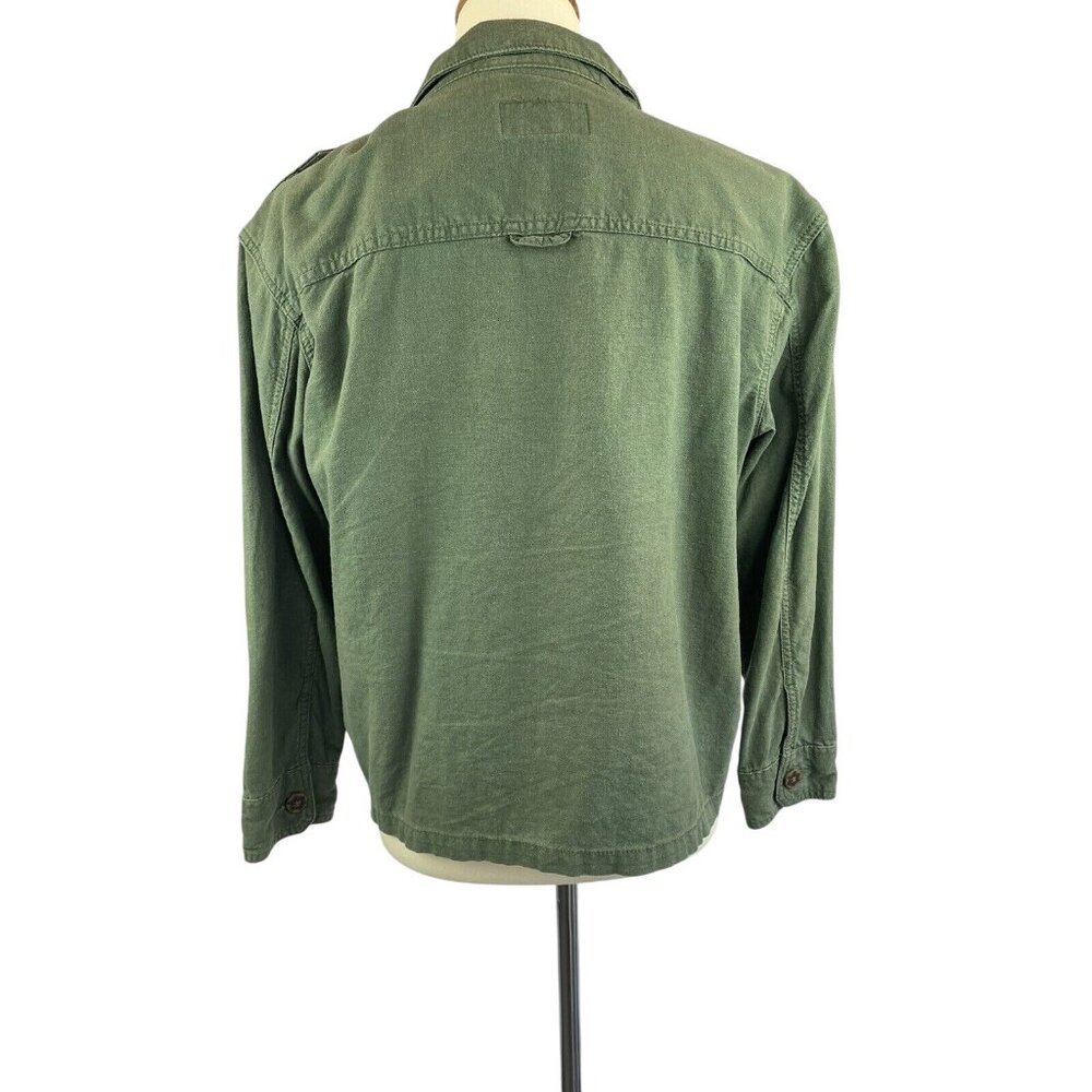 Time and Tru Cargo Jacket Linen Women’s M Army Green Shacket - Picture 3 of 8